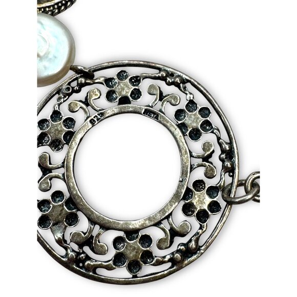 Neta Wolpe Handmade Coin Pearl Sterling Silver Necklace - Picture 4 of 10